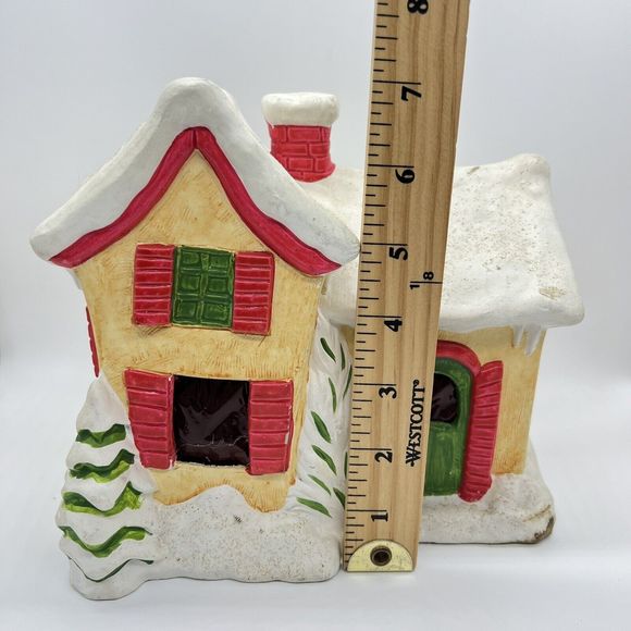RARE Vintage Christmas Village Snowy House RB Japan Hand Painted Retro 70s MCM - Picture 11 of 16